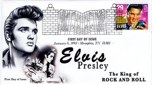 AO-2721-4, 1993, Elvis Presley, Add-on Cachet, First Day Cover, Pictorial Postma - Bild 1 von 1