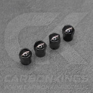 Mini John Cooper Works Black JCW Wheel Valve Dust Caps Set F54 F55 R50 R56 R55 - Picture 1 of 6