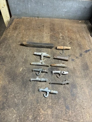 Antique Rare Unknown Vermont VT Cast Iron Tin Maple Tree Sap Taps Spouts Spiles - Image 1 of 4