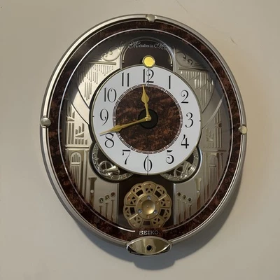 精工 Melodies In Motion 挂钟 挂钟,法国金号 QXM265BRH — 第 1/3 张图片