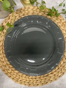 Longaberger Pottery Piatto da Pranzo Tondo 10” Grigio Peltro Tessuto Tradizioni - Foto 1 di 5