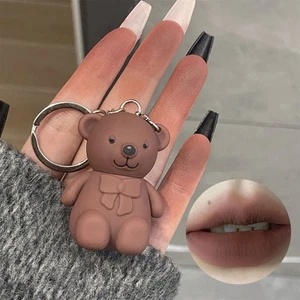 2 In 1 Key Chain Bear Lipstick Mist Mattes Velvet Lipstick Waterproofs Long - Picture 1 of 3