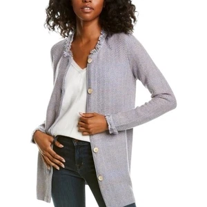 J. McLaughlin Flecos Largo Nan Cárdigan Túnica Tejido Algodón Suéter Talla Grande $199 - Imagen 1 de 8