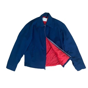 Vtg JC Penney Big Mac Jacket Mens M/L Work Mechanic Zip Quilted Blue USA 60-70’s - Picture 1 of 10