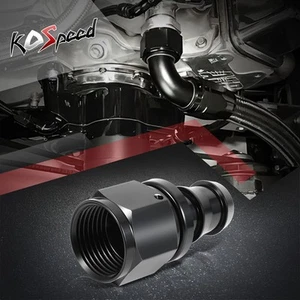 Aluminum 12AN Barb to 3/4" Straight Push Lock Hose End Fittings Universal Black - Picture 1 of 6