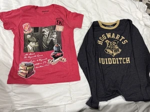 Harry Potter Hogwarts Kinder Größe Medium 2er Set Kurzarm & Langarm Neu ohne Etikett - Bild 1 von 5
