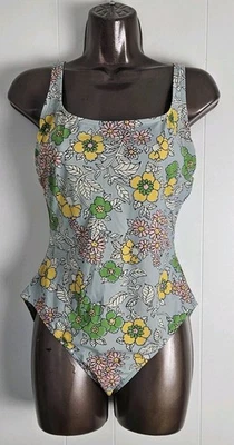 Maiô feminino Tory Burch M cinza floral alça de espaguete gola redonda - Imagem 1 de 4