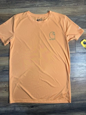New Carhartt Boys' Force Sun Defender T-Shirt Upf 50 Size L(14-16) Tangerine - Image 1 of 2
