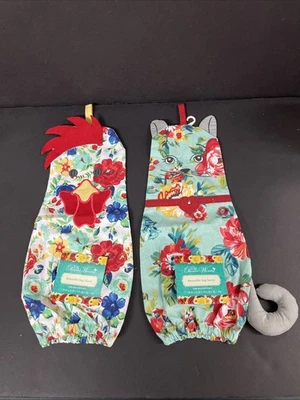 Pioneer Woman Reusable Bag Savers Chicken and Cat Set Of 2 - Image 1 of 4