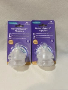 2 Stück - Lansinoh NaturalWave Babyflasche Brustwarzen, langsamer Fluss Anti-Colic - Bild 1 von 2