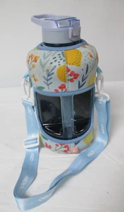 H2O Capsule 2.2L Half Gallon Water Bottle with Floral Neoprene Sleeve - Picture 1 of 5