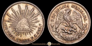 República de México 1 Peso (26,94 Grammosg) 1903 Zacatecas F·Z KM-409.3 XF - Bild 1 von 3