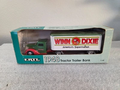 ERTL 1948 年 WINN DIXIE 拖拉机拖车压铸金属银行 1: 43 比例全新带盒 — 第 1/4 张图片