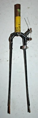 Vintage 700c Road Bike Fork 1" Threaded 135mm Black Rigid Steel Fast USA Shipper - Image 1 of 4