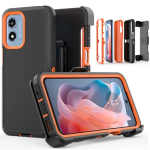 For Motorola Moto G Play 4G 2024 Case Heavy Duty Cover+Belt Clip Fits Otterbox - Picture 1 of 26