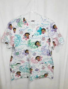 Dora The Explorer Medical Scrub Top Women's Size Large=L6 - Picture 1 of 2