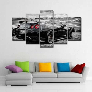 Nissan GTR deportivo coche de carreras enmarcado 5 piezas lienzo arte de pared pintura papel tapiz pos - Imagen 1 de 1
