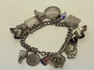 Vintage Sterling Silver Charm Bracelet 115 Charms ~ Nice Vintage Charm Bracelet - Picture 1 of 10