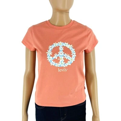 Levi's Mujer Rosa Gráfico Auténtico Cuello Redondo Manga Corta CAMISETA TALLA S - Imagen 1 de 4