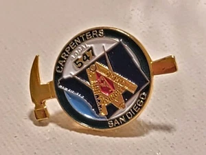 Vintage UBC Pin RARE San Diego Local 547 ENAMELED BEAUTY IN MINT CONDITION - Picture 1 of 5