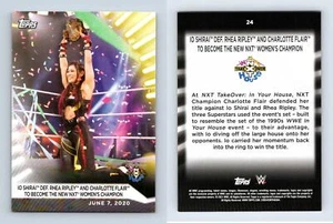 Io Shirai Def Rhea Ripley & Charlotte Flair #24 WWE Women's Division 2021 Card - Picture 1 of 1