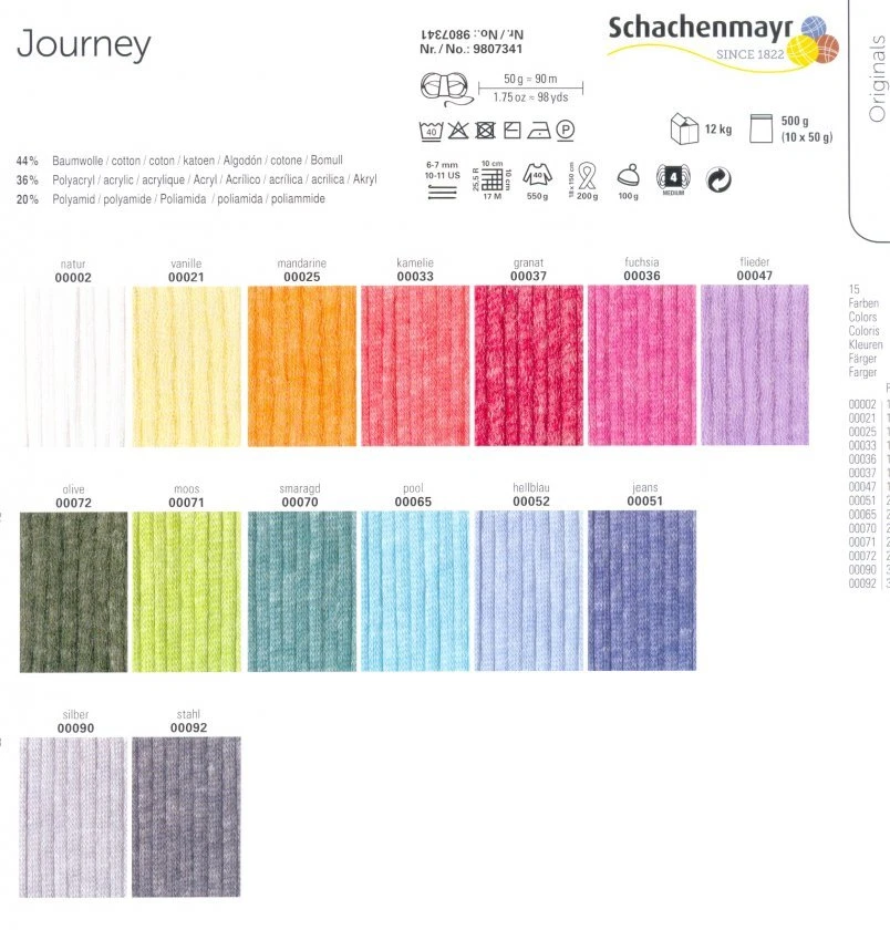 Schachenmayr " Journey"; 50g Bändchengarn (50,00€/kg) - Bild 1 von 1