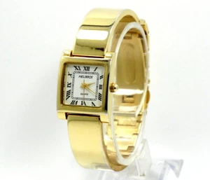 Damas HELBROS PC21A 8394 Estuche Cuadrado Placa de Oro 18k Reloj Brazalete de Cuarzo - Imagen 1 de 7
