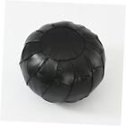  Unstuffed Pouf Ottoman, Faux Leather Poof Small (20.5"Dx13.5"H) Brown Black