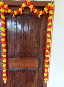 Caléndula artificial flores esponjosas guirnaldas puerta Toran conjunto/colga... - Imagen 1 de 2