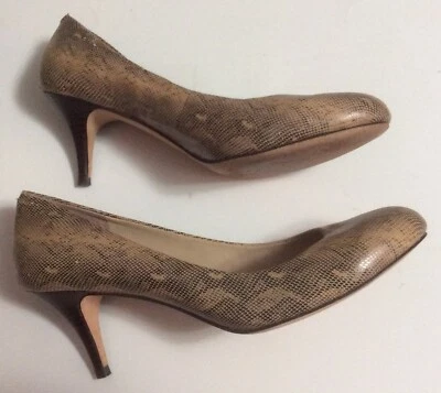 Zapatos de tacón de cuero de piel de serpiente Saks 5th Avenue para mujer talla 9B Foto 1 de 4