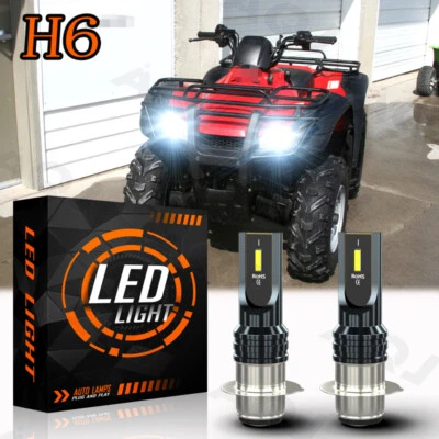 2pcs 6000K LED Headlight Bulbs For Honda Rancher 350 TRX350FE 4x4 ES 2000-2003 - Image 1 of 4