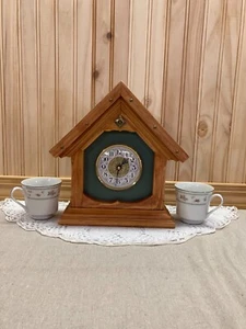 handmade wooden clocks desk one of a kind design free standing or hangs on wall - Picture 1 of 4