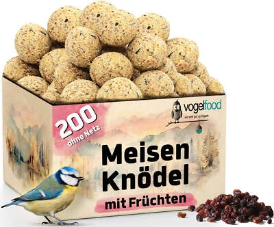 200 Meisenknödel mit Früchten ohne Netz Vogelfutter Winterfutter Fettfutter Wild - Bild 1 von 4