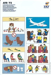 Safety Card - TAT European Airlines - ATR 72 - c1993 (S3827) - Picture 1 of 1