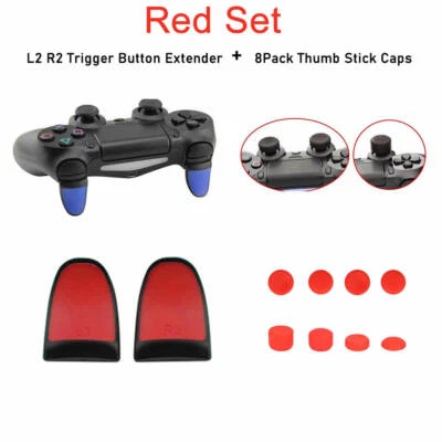 8x 握把盖 +L2 R2 触发按钮扩展器手柄适用于 PS4 / Slim / Pro 控制器 — 第 1/4 张图片