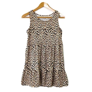 Love, Fire Sundress Womens size XL Sleeveless Tiered Ruffled Leopard Print Dress - Picture 1 of 6