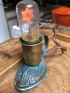Vintage Judaica Israel Bronze Jahreszeit Leuchte Lampe funktioniert - Bild 1 von 8