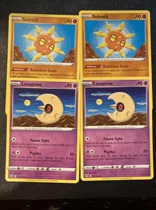 2x Lunatone - 72/189 & 2x Solrock - 92/189 Uncommon Darkness Ablaze - Picture 1 of 4