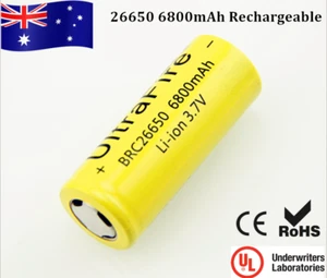 Ultra Fire 26650 3.7V 6800mAh 32A High Drain Rechargeable li-ion Lithium Battery - Picture 1 of 3