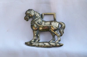 Vintage Horse Brass Standing Shire - Picture 1 of 2