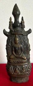 Fine Art: Antique Phra Sum Kwak Buddha in Bronze - Burma - 1925 - Picture 1 of 11