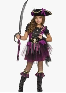 Stormy Seas Queen - Purple/Black/Gold - Costume - Girls - 3 Sizes - Picture 1 of 3