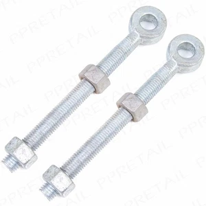 2Pcs 200mm x 19mm HEAVY DUTY ADJUSTABLE GATE EYEBOLTS & Nuts Adjustable Fence - Picture 1 of 3