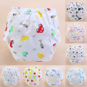 Boy Girls Underwear Kids Potty Infant Panties Training Pants Washable Diaper - Picture 1 of 24