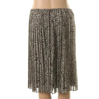 $109 Jones New York Falda Plisada Negra Estampada de Gasa Hasta la Rodilla Talla 12 Nueva con Etiquetas Foto 1 de 2