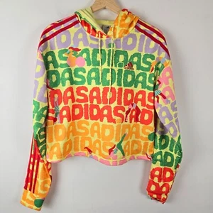 Adidas Farm Rio Pearl Citrine Hoodie S Damen Logo Mehrfarbig Pullover Spruch - Bild 1 von 9