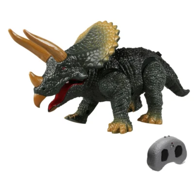 Kids RC Triceratops Infrared Remote Control Dinosaur Lifelike With Light Sounds - Image 1 of 4