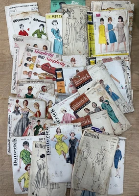 Job Lot 1940-70s Sewing Patterns Simplicity Butterick McCalls Weldons Cut #1 - Image 1 of 4