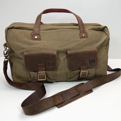 Bolso de viaje de hombro de fin de semana de lona de cuero GORJANA & GRIFFIN forrado a cuadros Foto 1 de 4