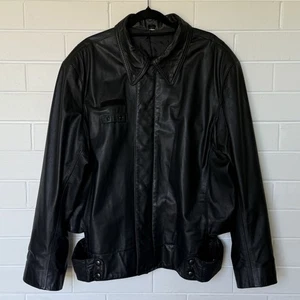 Sinikka Black Leather Bomber Jacket Australian Cow Hide | Size approx M-L - Picture 1 of 18
